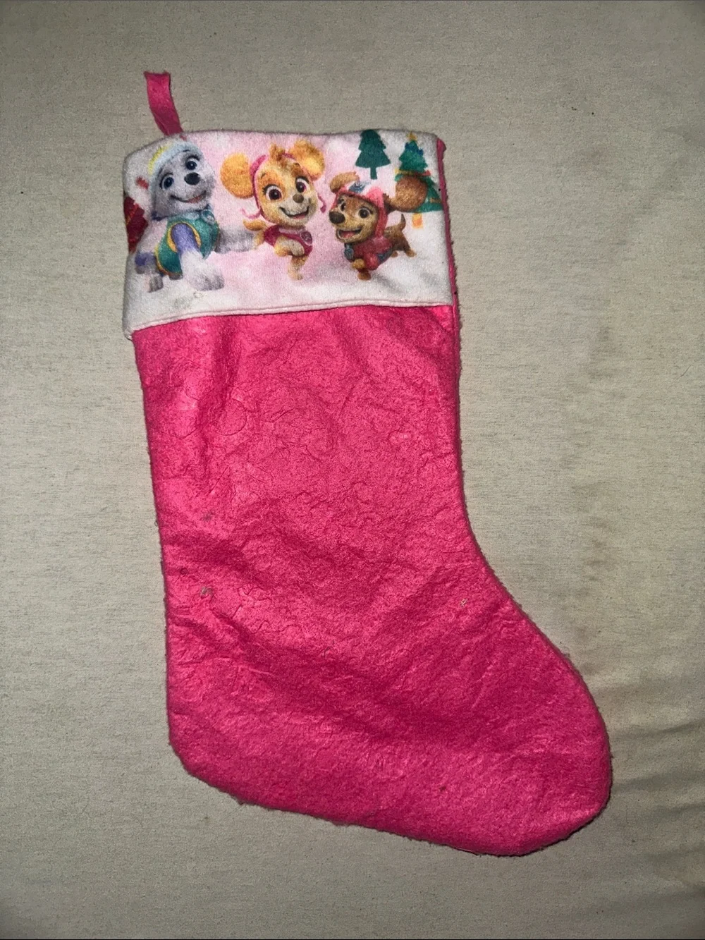 Vintage Collectible Paw Patrol Pink Kids Holiday Stocking - Unbranded